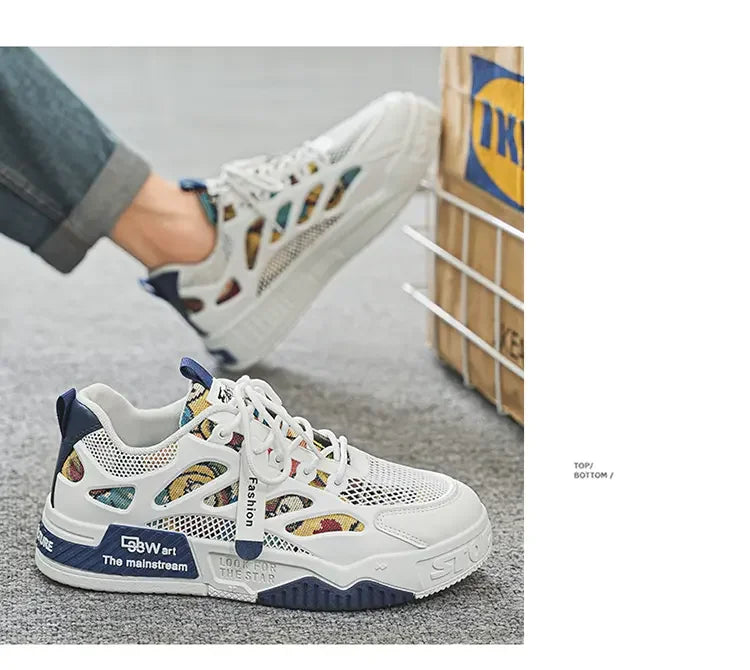Men's Luxury Running Shoes Breathable Skateboard Shoes Chunky Comfortable Casual Sneakers Summer Tennis Shoes Men's Shoes