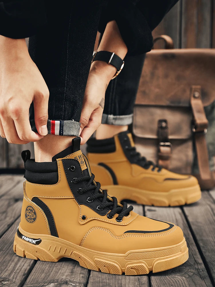 Military Shoes Men's Handmade Boots Men's Boots Dress Men's Safety Shoes Luxury Shoes High Quality Taco Ankle Boots for Men
