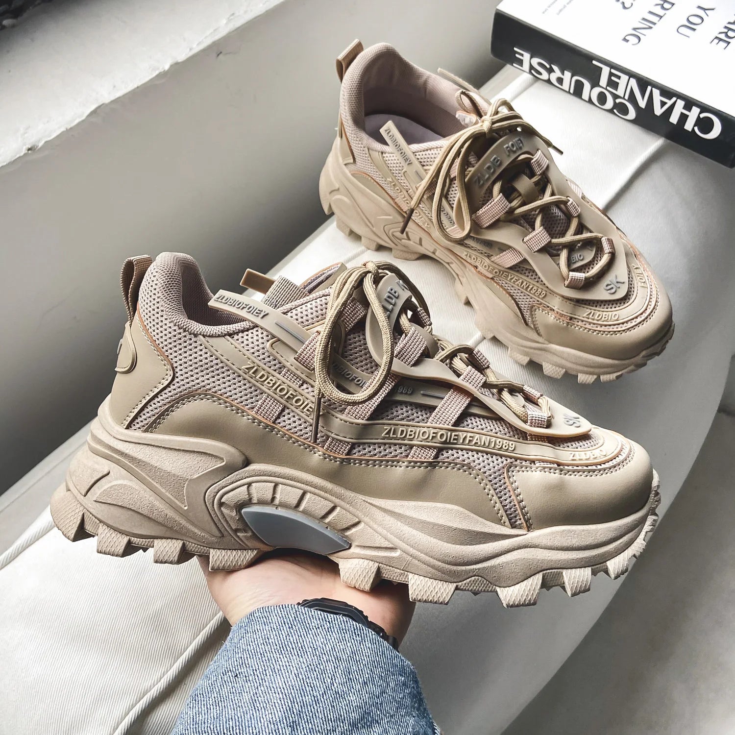 Men Shoes Sneakers Male Mens Walking Shoes Men's Chunky Sneakers Leather Men Casual Trainers Fashion Platform Shoes Footwear