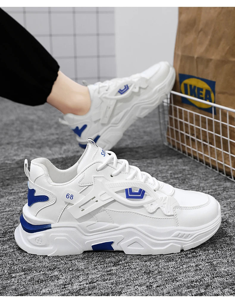 Student height increasing shoes four season thick soled men's casual sports shoes soft soled comfortable outdoor running shoes