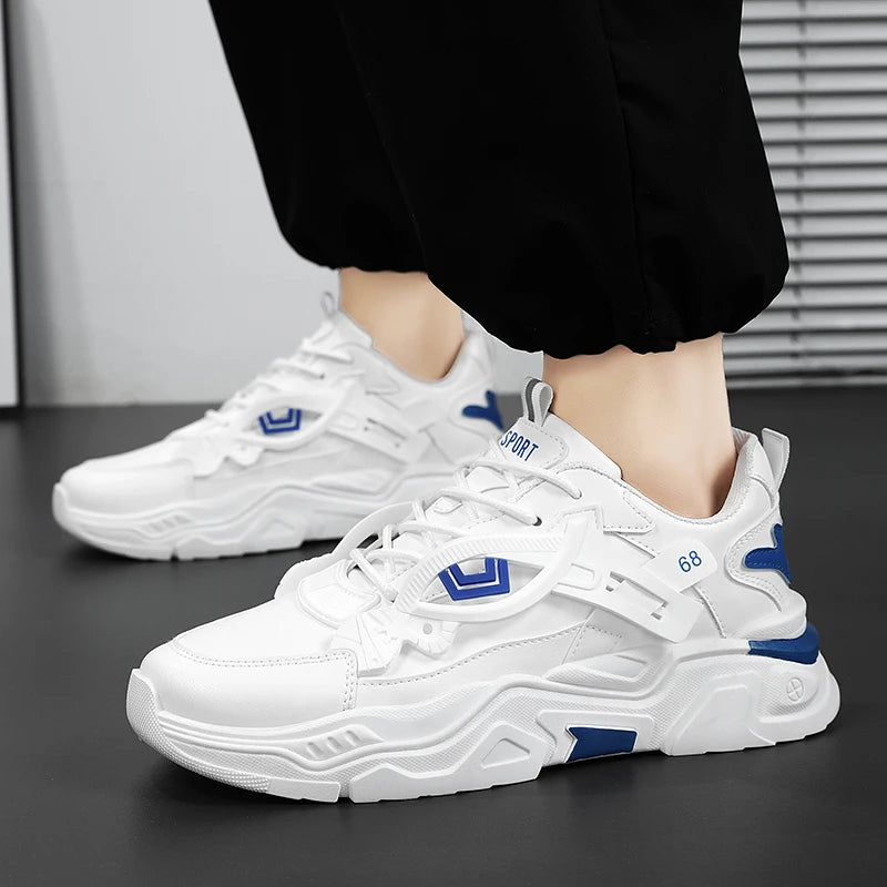 Student height increasing shoes four season thick soled men's casual sports shoes soft soled comfortable outdoor running shoes
