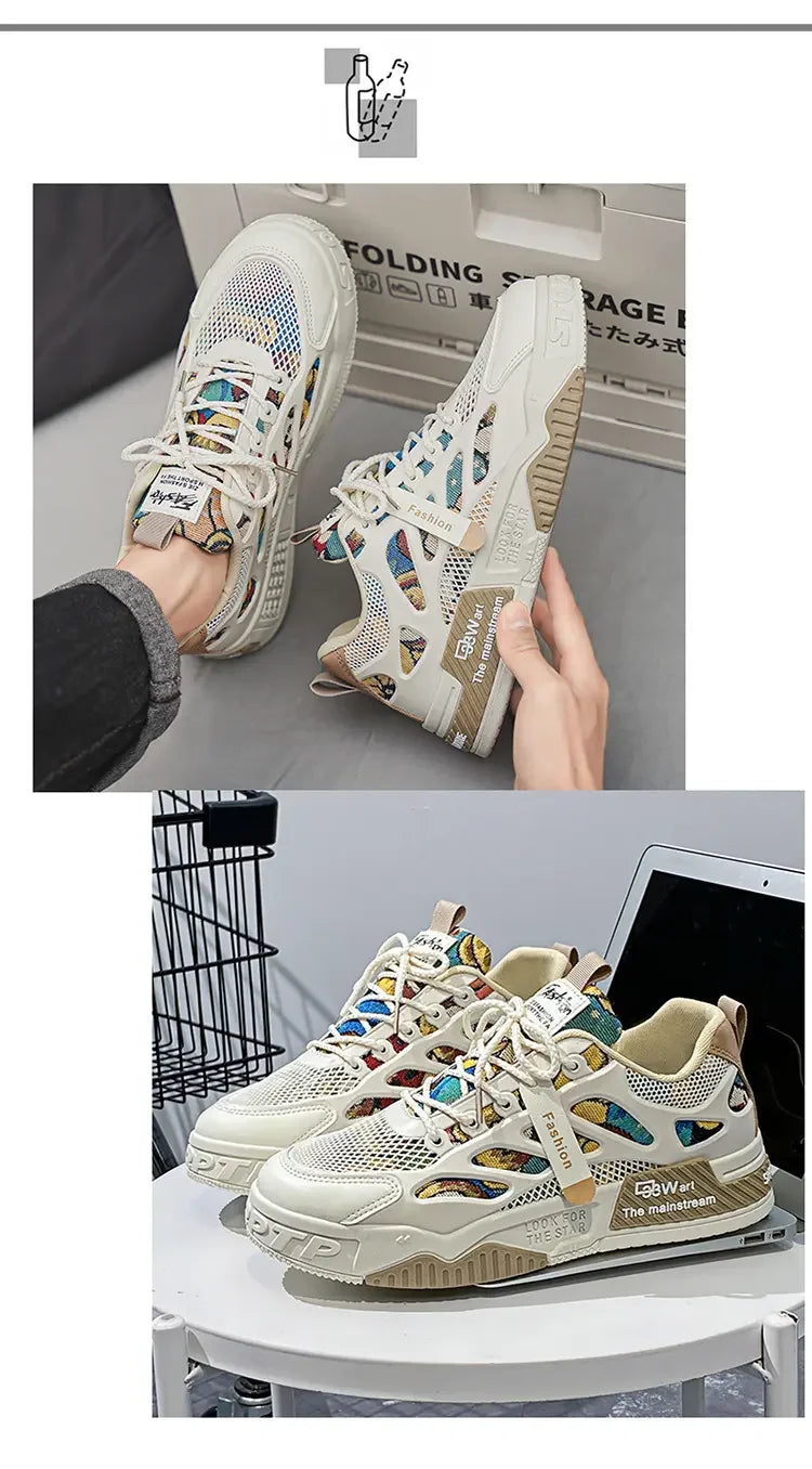 Men's Luxury Running Shoes Breathable Skateboard Shoes Chunky Comfortable Casual Sneakers Summer Tennis Shoes Men's Shoes