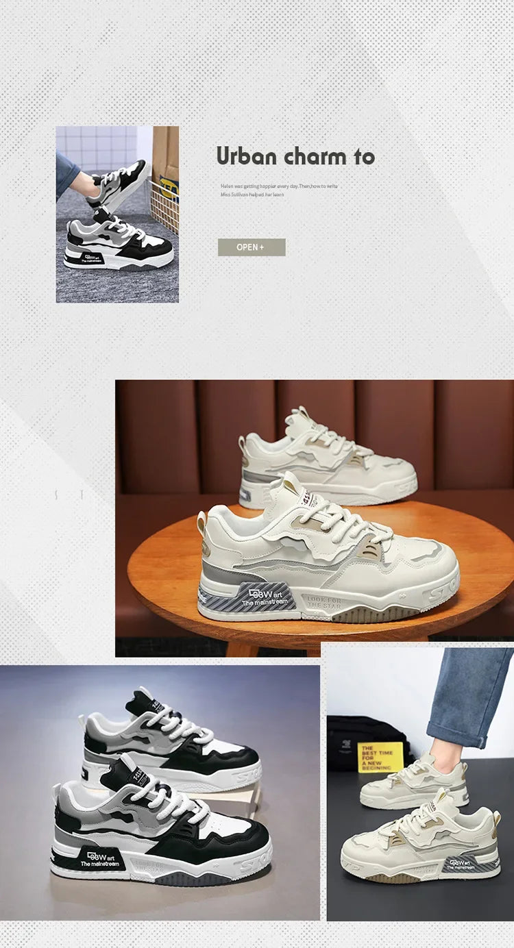 Mens Sneakers Spring Autumn Brand Vulcanized Shoes 2024 Fashion Thick Sole Shoes for Men Male Sport Shoes Tenis Masculino