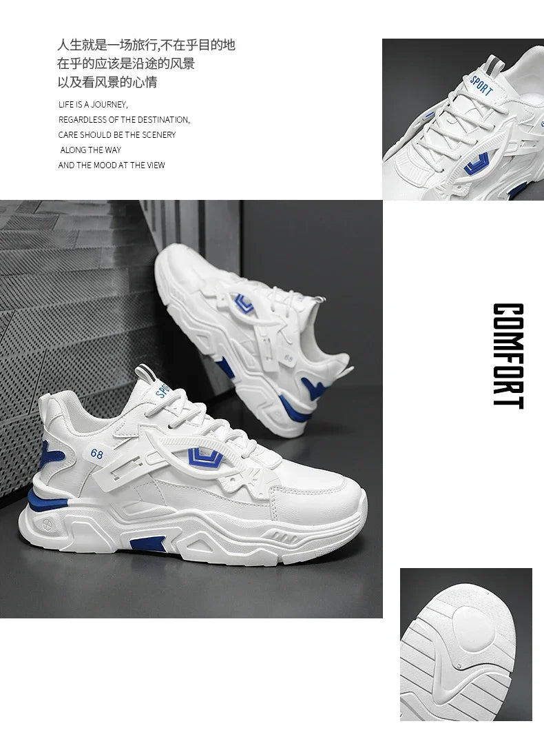 Student height increasing shoes four season new thick sole men's casual sports shoes soft sole comfortable outdoor running shoes