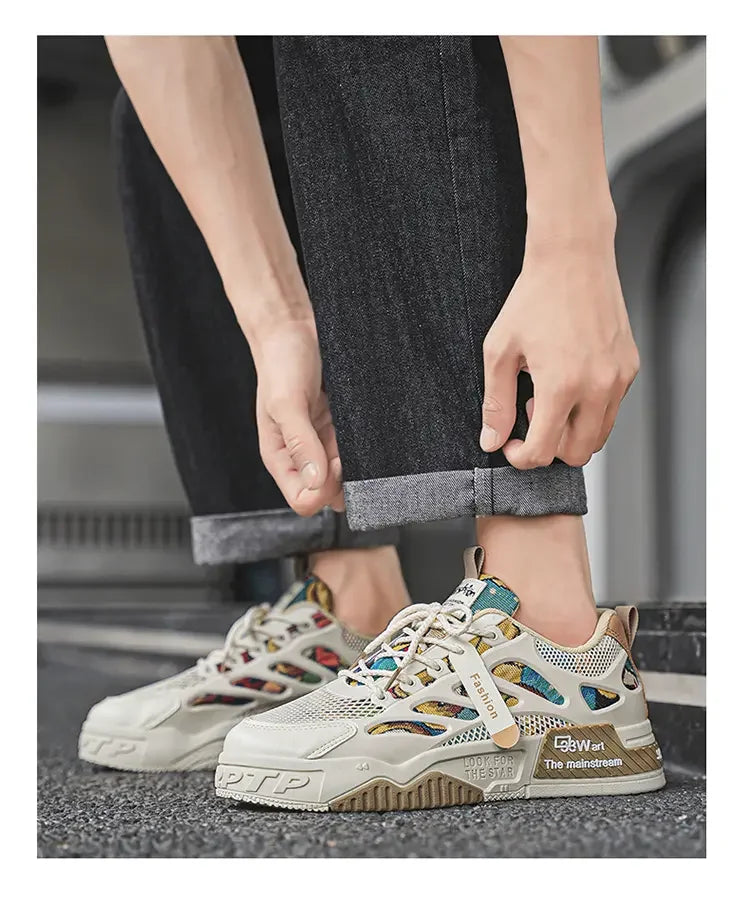 Men's Luxury Running Shoes Breathable Skateboard Shoes Chunky Comfortable Casual Sneakers Summer Tennis Shoes Men's Shoes