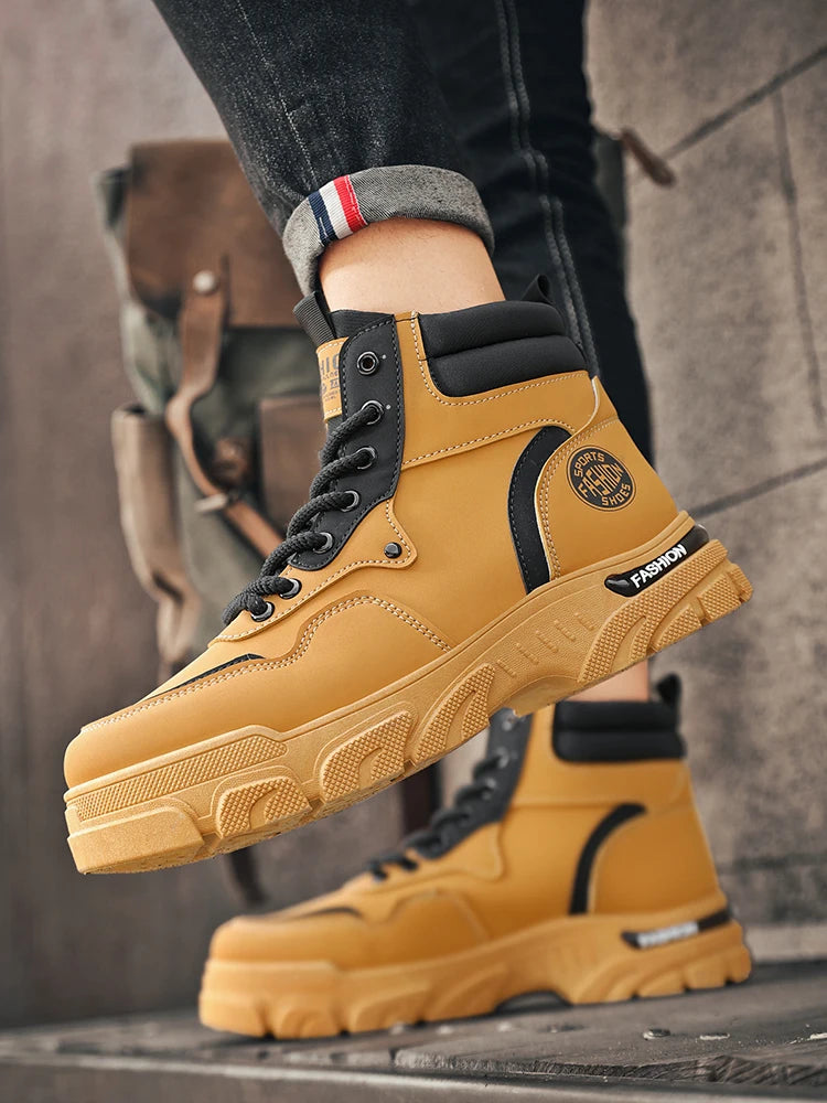 Military Shoes Men's Handmade Boots Men's Boots Dress Men's Safety Shoes Luxury Shoes High Quality Taco Ankle Boots for Men