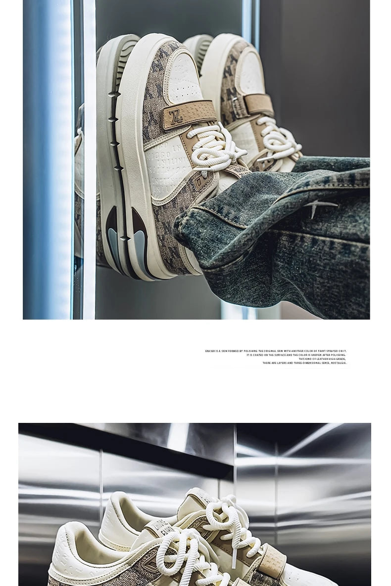 Fashion Blue Men's Sneakers 2025 Streetwear Hip Hop Shoes Spring Casual Skateboard Shoes Man Designer Luxury Sneakers