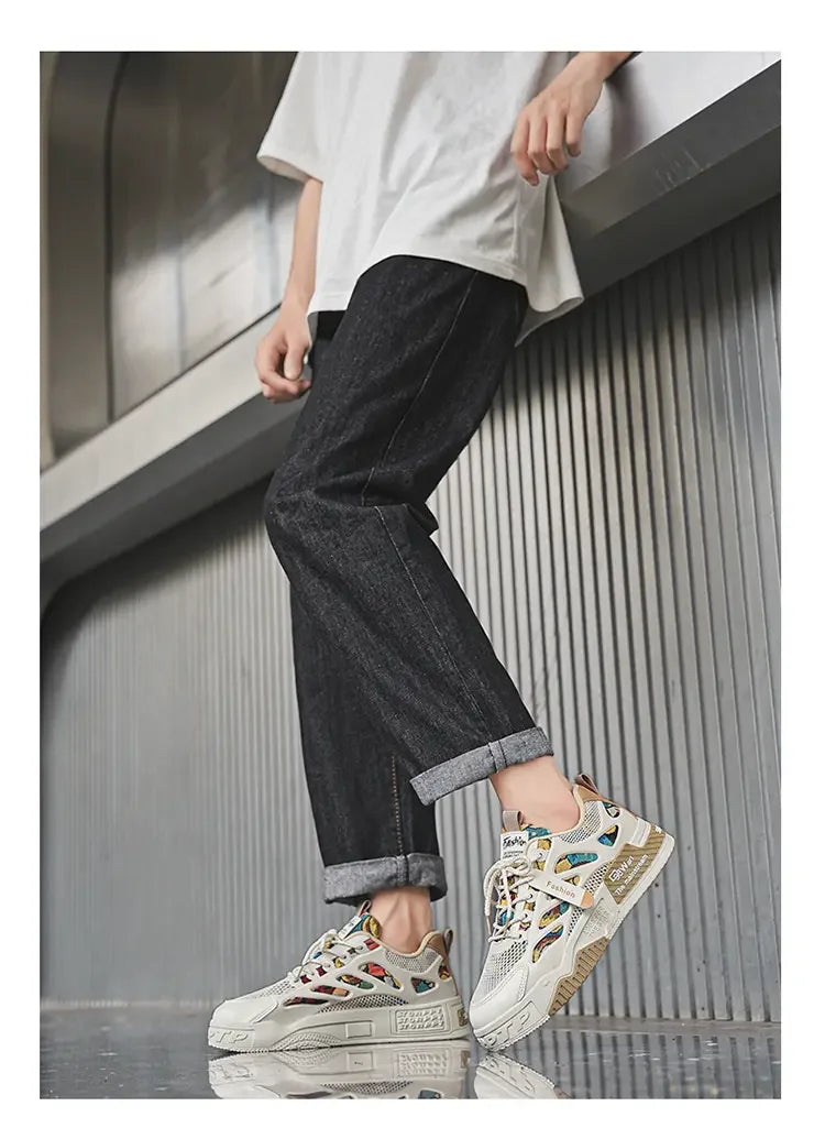 Men's Luxury Running Shoes Breathable Skateboard Shoes Chunky Comfortable Casual Sneakers Summer Tennis Shoes Men's Shoes