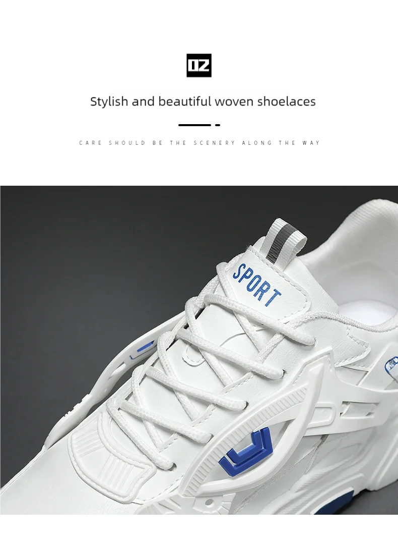 Student height increasing shoes four season thick soled men's casual sports shoes soft soled comfortable outdoor running shoes