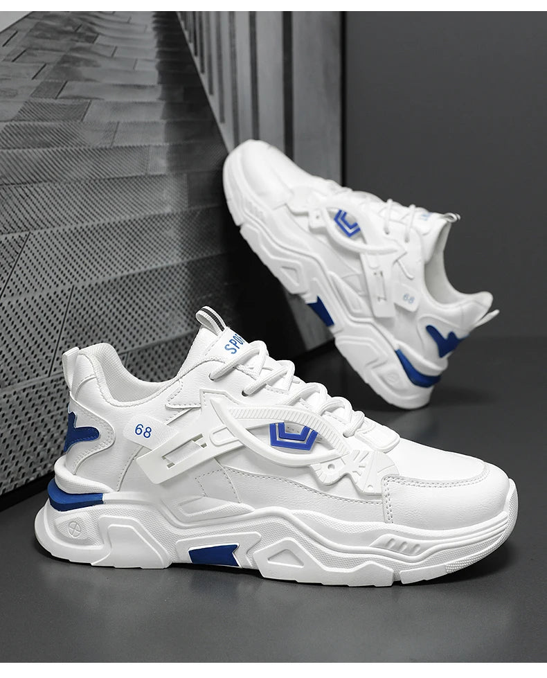 Student height increasing shoes four season thick soled men's casual sports shoes soft soled comfortable outdoor running shoes