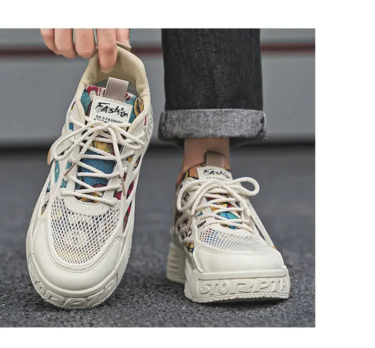 Men's Luxury Running Shoes Breathable Skateboard Shoes Chunky Comfortable Casual Sneakers Summer Tennis Shoes Men's Shoes