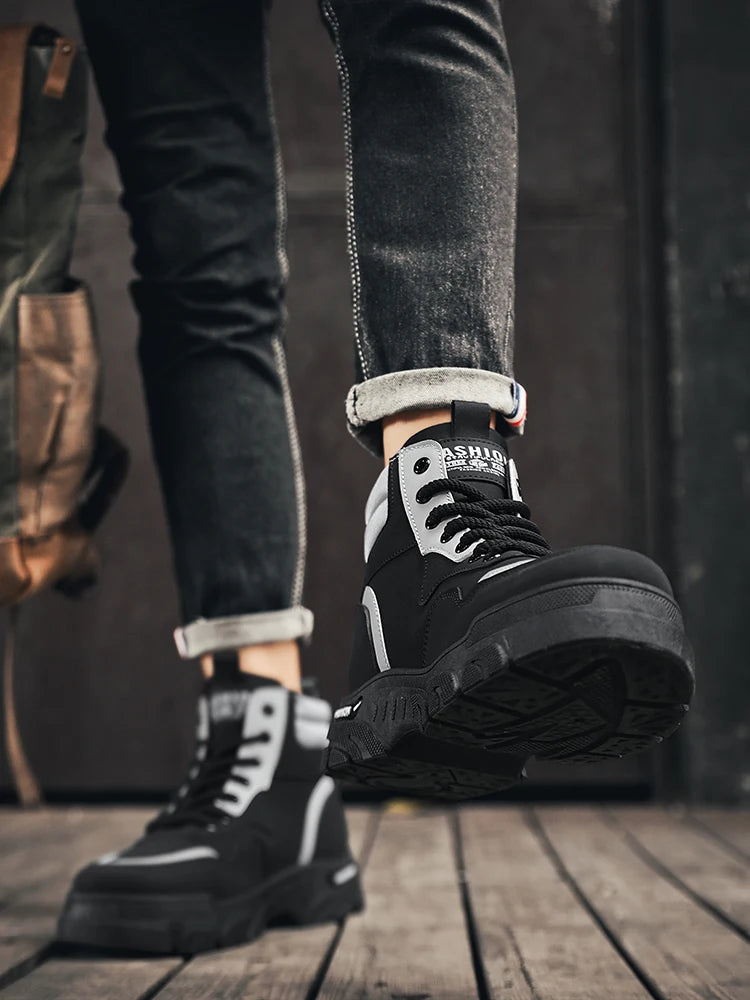 Military Shoes Men's Handmade Boots Men's Boots Dress Men's Safety Shoes Luxury Shoes High Quality Taco Ankle Boots for Men