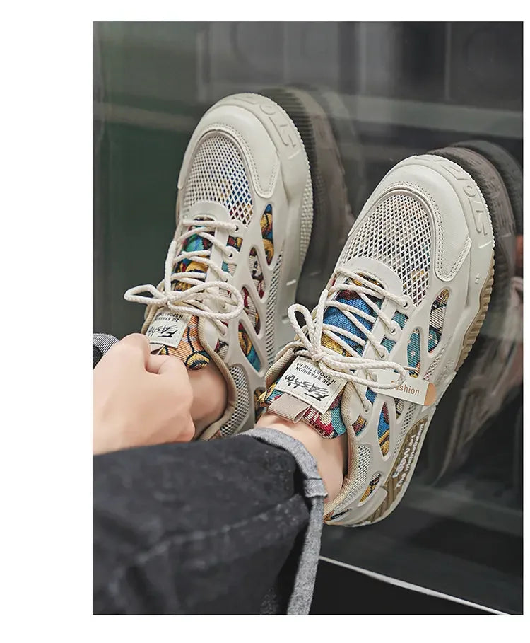 Men's Luxury Running Shoes Breathable Skateboard Shoes Chunky Comfortable Casual Sneakers Summer Tennis Shoes Men's Shoes