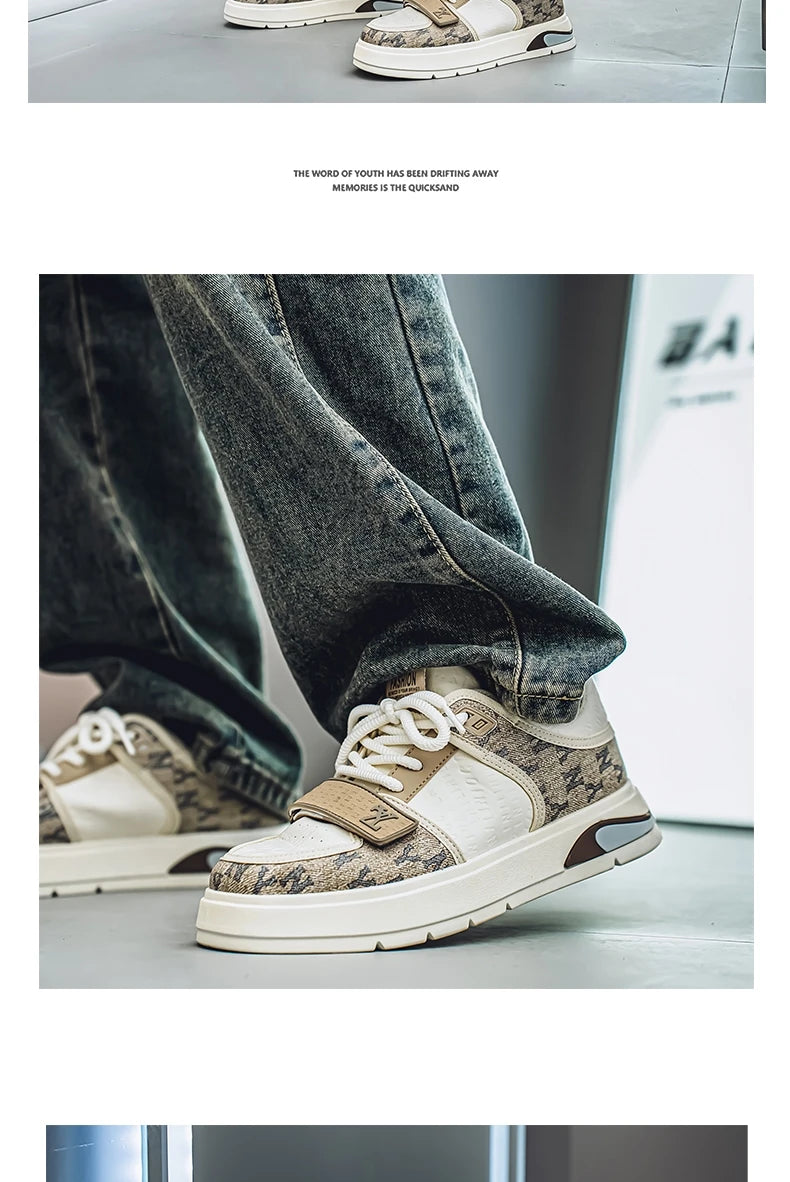Fashion Blue Men's Sneakers 2025 Streetwear Hip Hop Shoes Spring Casual Skateboard Shoes Man Designer Luxury Sneakers