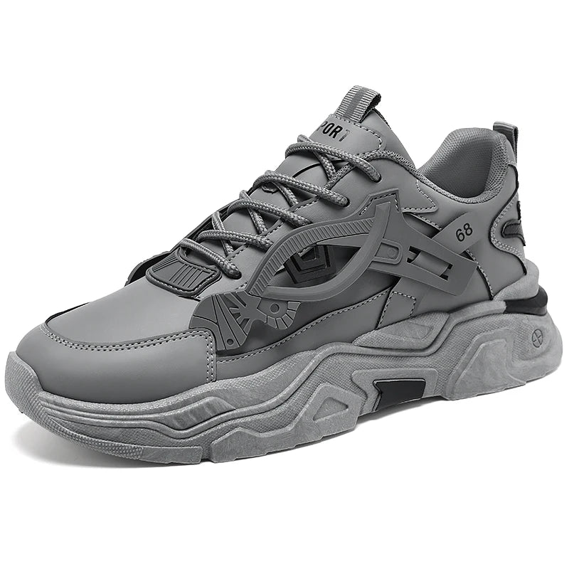 Student height increasing shoes four season thick soled men's casual sports shoes soft soled comfortable outdoor running shoes