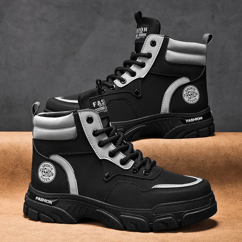 Military Shoes Men's Handmade Boots Men's Boots Dress Men's Safety Shoes Luxury Shoes High Quality Taco Ankle Boots for Men