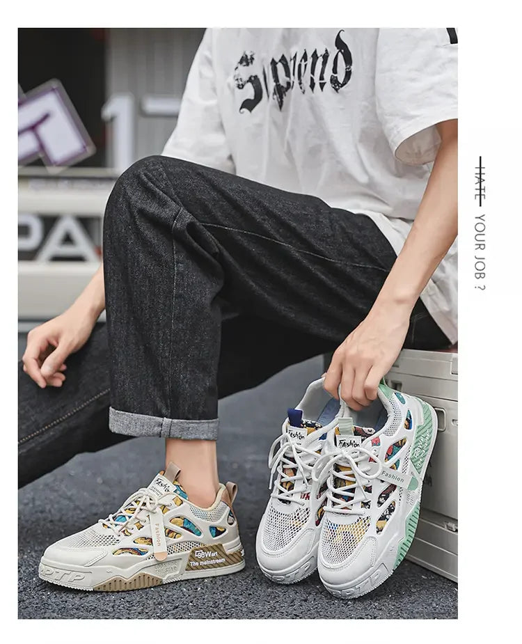 Men's Luxury Running Shoes Breathable Skateboard Shoes Chunky Comfortable Casual Sneakers Summer Tennis Shoes Men's Shoes