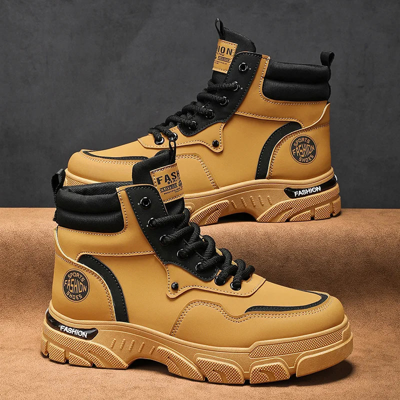 Military Shoes Men's Handmade Boots Men's Boots Dress Men's Safety Shoes Luxury Shoes High Quality Taco Ankle Boots for Men