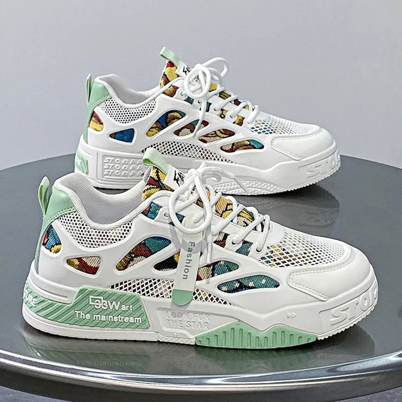 Men's Luxury Running Shoes Breathable Skateboard Shoes Chunky Comfortable Casual Sneakers Summer Tennis Shoes Men's Shoes