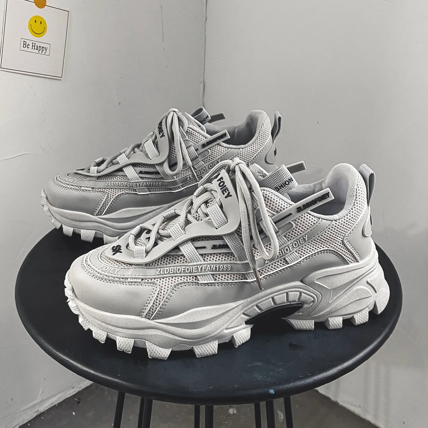 Men Shoes Sneakers Male Mens Walking Shoes Men's Chunky Sneakers Leather Men Casual Trainers Fashion Platform Shoes Footwear