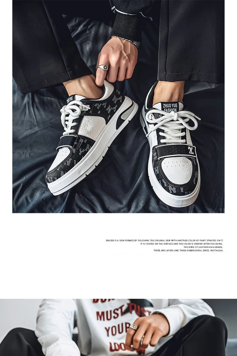Fashion Blue Men's Sneakers 2025 Streetwear Hip Hop Shoes Spring Casual Skateboard Shoes Man Designer Luxury Sneakers