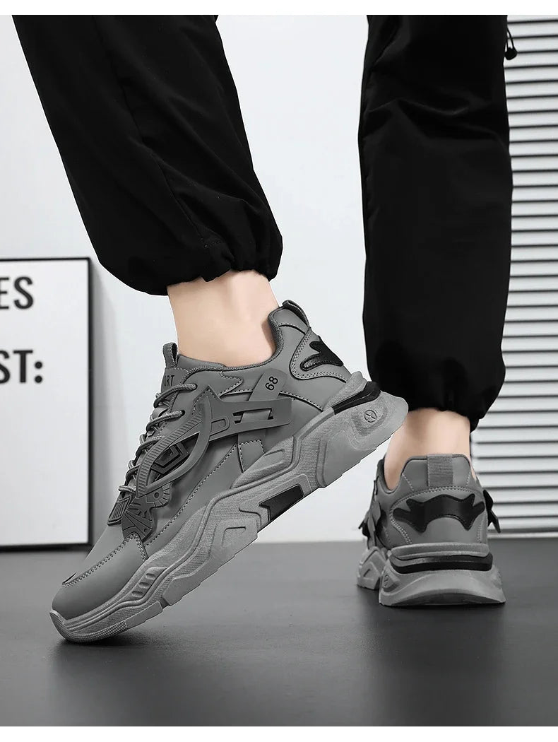 Student height increasing shoes four season new thick sole men's casual sports shoes soft sole comfortable outdoor running shoes