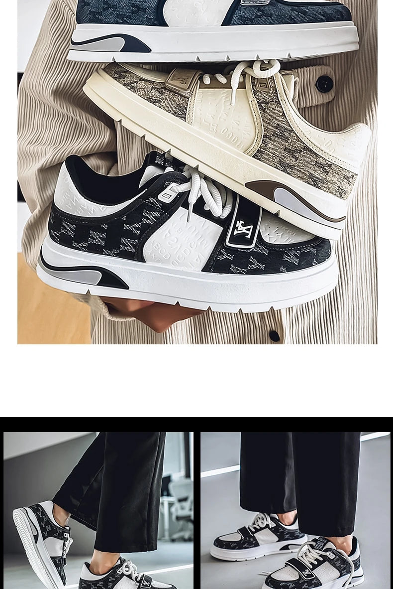 Fashion Blue Men's Sneakers 2025 Streetwear Hip Hop Shoes Spring Casual Skateboard Shoes Man Designer Luxury Sneakers