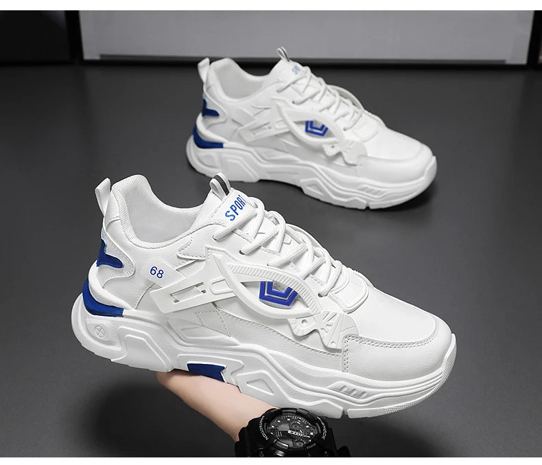 Student height increasing shoes four season thick soled men's casual sports shoes soft soled comfortable outdoor running shoes