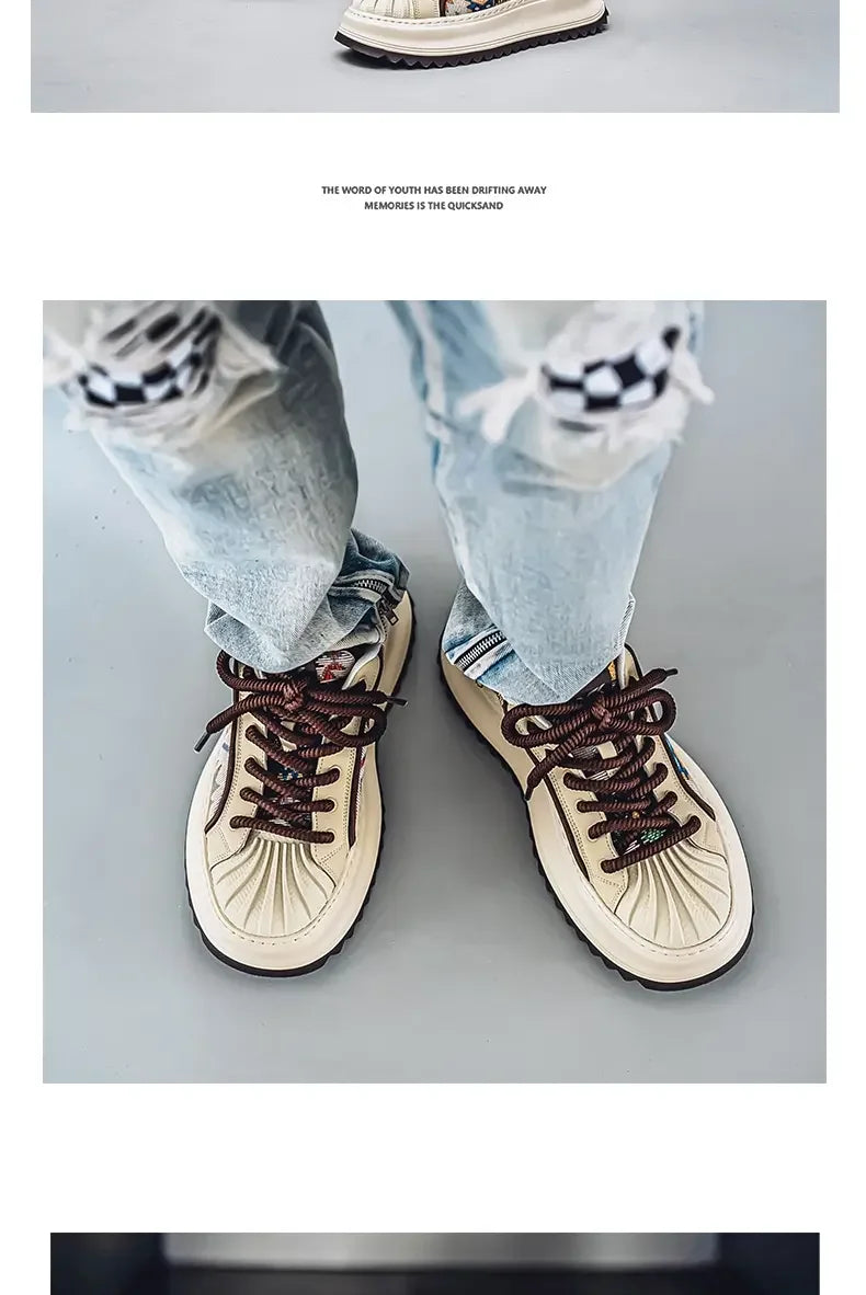 2025 New Men's Shoes American Fashion Shoes Fashion Waterproof Wear-resistant Low-top Board Shoes Daily Wear Street Casual Shoes