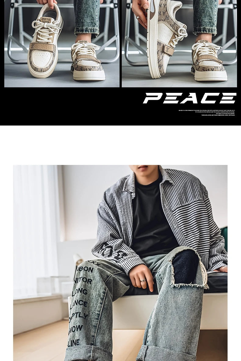 Fashion Blue Men's Sneakers 2025 Streetwear Hip Hop Shoes Spring Casual Skateboard Shoes Man Designer Luxury Sneakers