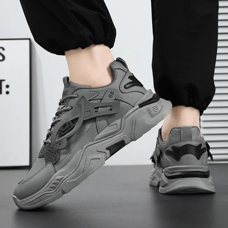 Student height increasing shoes four season new thick sole men's casual sports shoes soft sole comfortable outdoor running shoes