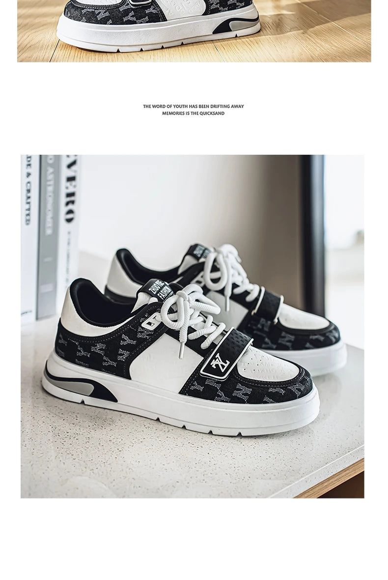 Fashion Blue Men's Sneakers 2025 Streetwear Hip Hop Shoes Spring Casual Skateboard Shoes Man Designer Luxury Sneakers