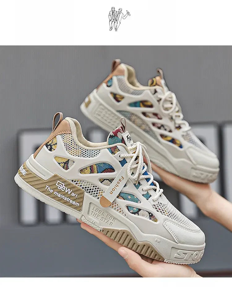 Men's Luxury Running Shoes Breathable Skateboard Shoes Chunky Comfortable Casual Sneakers Summer Tennis Shoes Men's Shoes