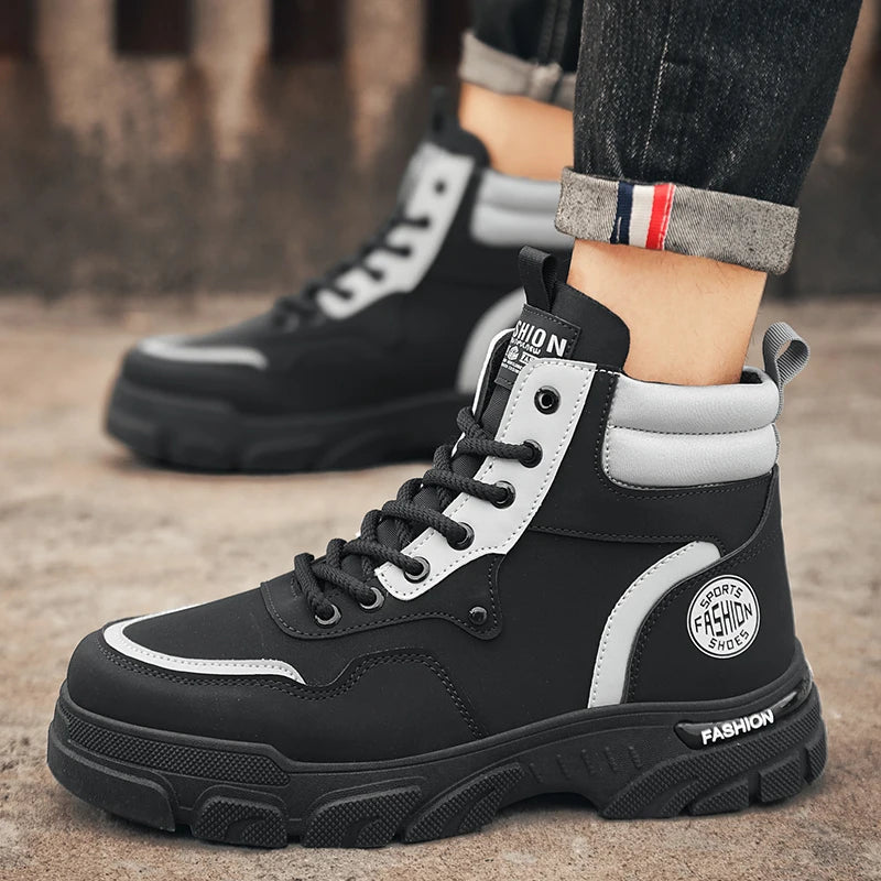 Military Shoes Men's Handmade Boots Men's Boots Dress Men's Safety Shoes Luxury Shoes High Quality Taco Ankle Boots for Men