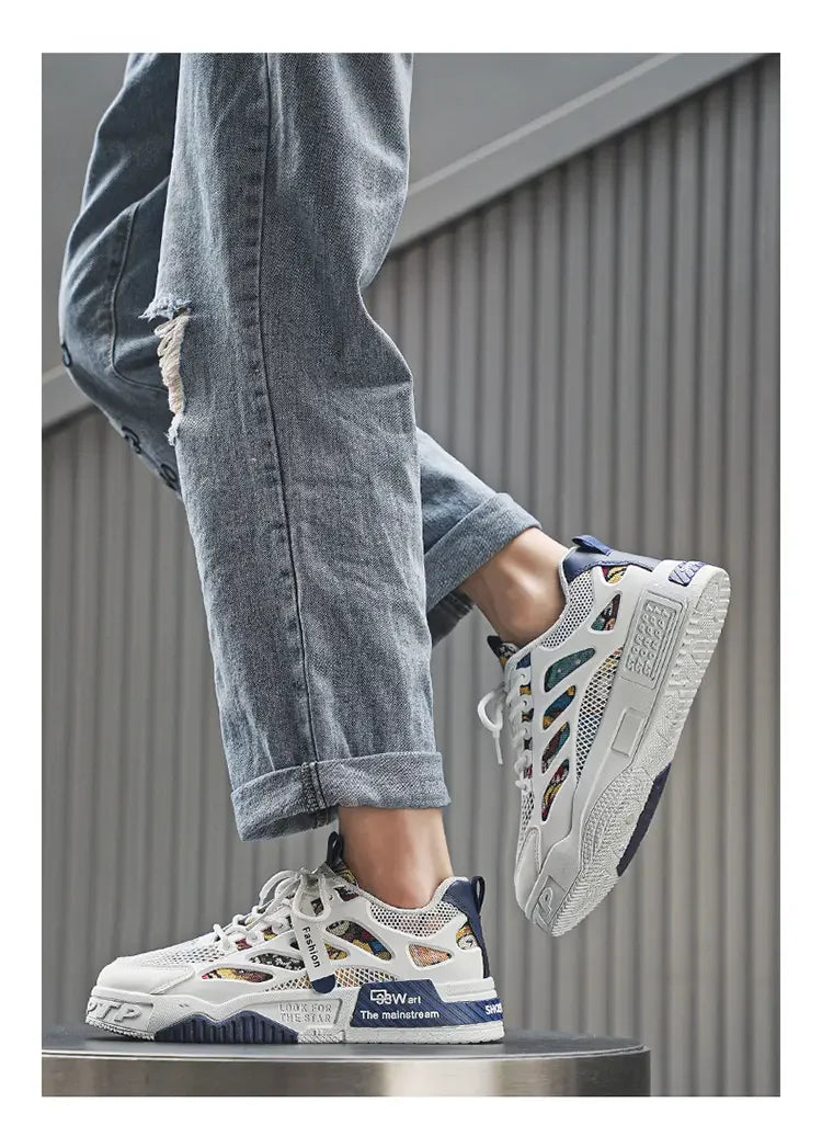 Men's Luxury Running Shoes Breathable Skateboard Shoes Chunky Comfortable Casual Sneakers Summer Tennis Shoes Men's Shoes