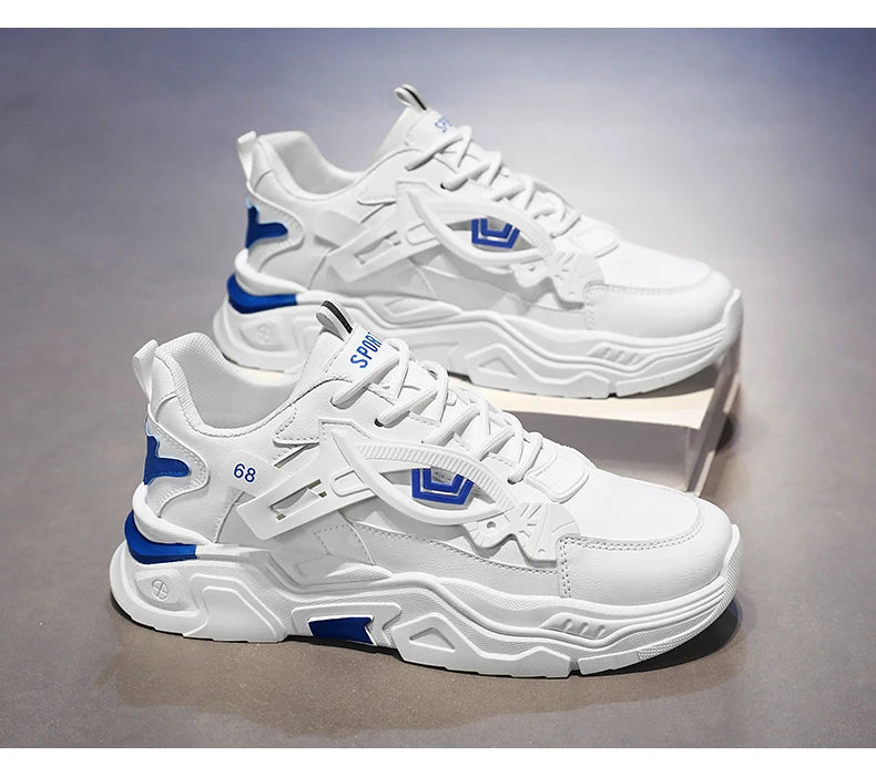 Student height increasing shoes four season thick soled men's casual sports shoes soft soled comfortable outdoor running shoes