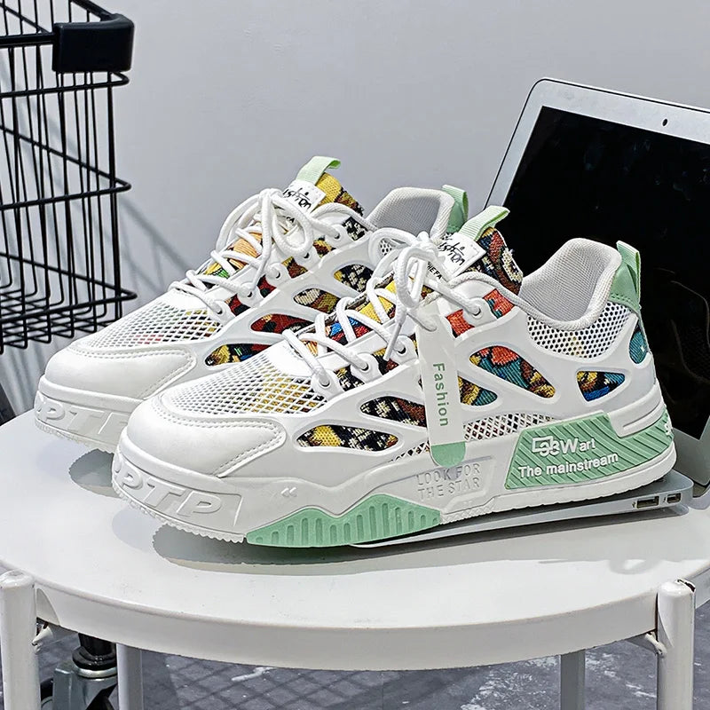 Men's Luxury Running Shoes Breathable Skateboard Shoes Chunky Comfortable Casual Sneakers Summer Tennis Shoes Men's Shoes