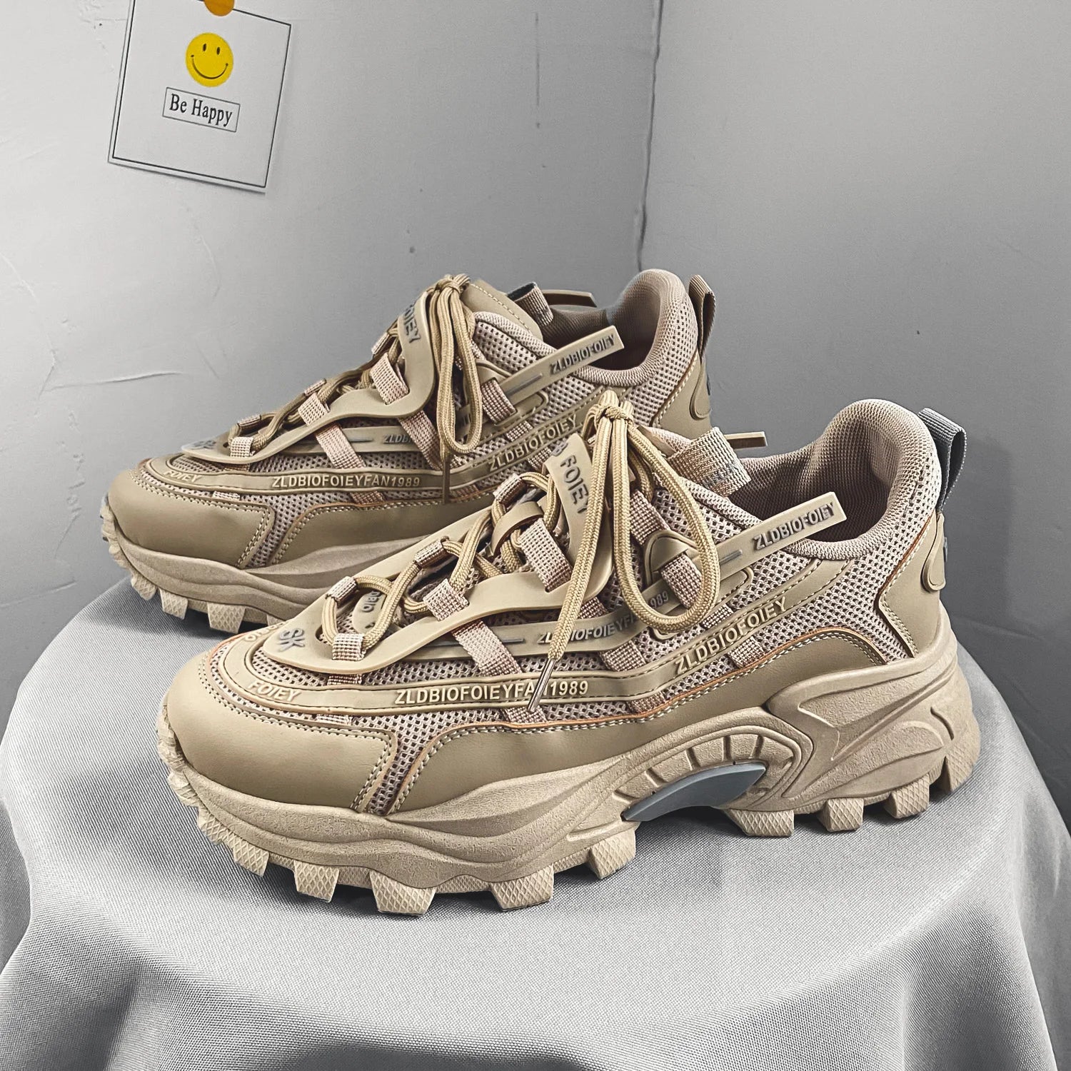 Men Shoes Sneakers Male Mens Walking Shoes Men's Chunky Sneakers Leather Men Casual Trainers Fashion Platform Shoes Footwear