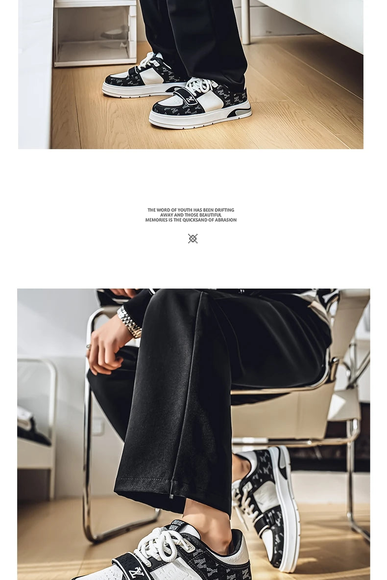 Fashion Blue Men's Sneakers 2025 Streetwear Hip Hop Shoes Spring Casual Skateboard Shoes Man Designer Luxury Sneakers