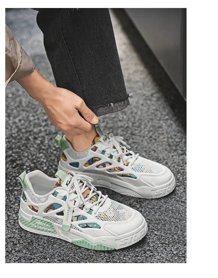 Men's Luxury Running Shoes Breathable Skateboard Shoes Chunky Comfortable Casual Sneakers Summer Tennis Shoes Men's Shoes
