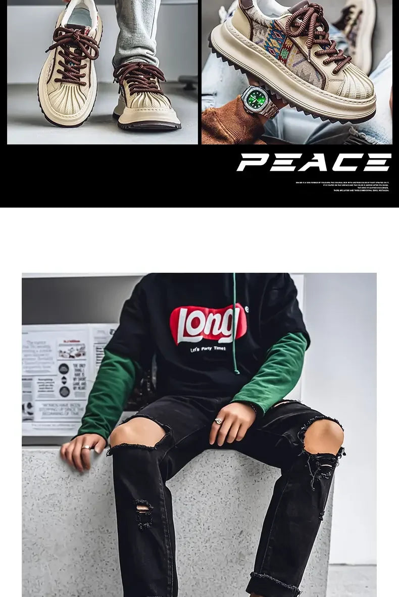 2025 New Men's Shoes American Fashion Shoes Fashion Waterproof Wear-resistant Low-top Board Shoes Daily Wear Street Casual Shoes