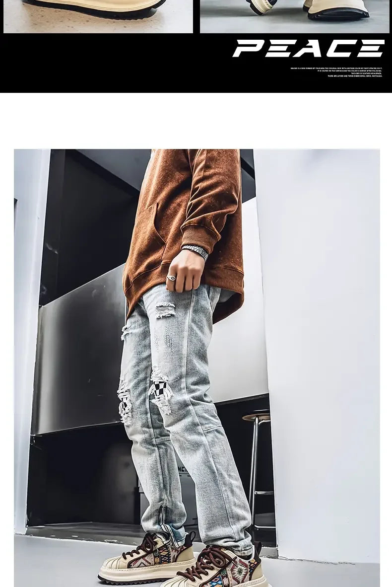 2025 New Men's Shoes American Fashion Shoes Fashion Waterproof Wear-resistant Low-top Board Shoes Daily Wear Street Casual Shoes