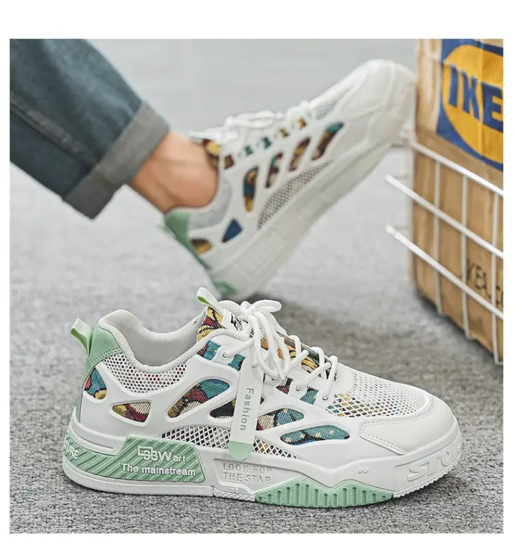 Men's Luxury Running Shoes Breathable Skateboard Shoes Chunky Comfortable Casual Sneakers Summer Tennis Shoes Men's Shoes