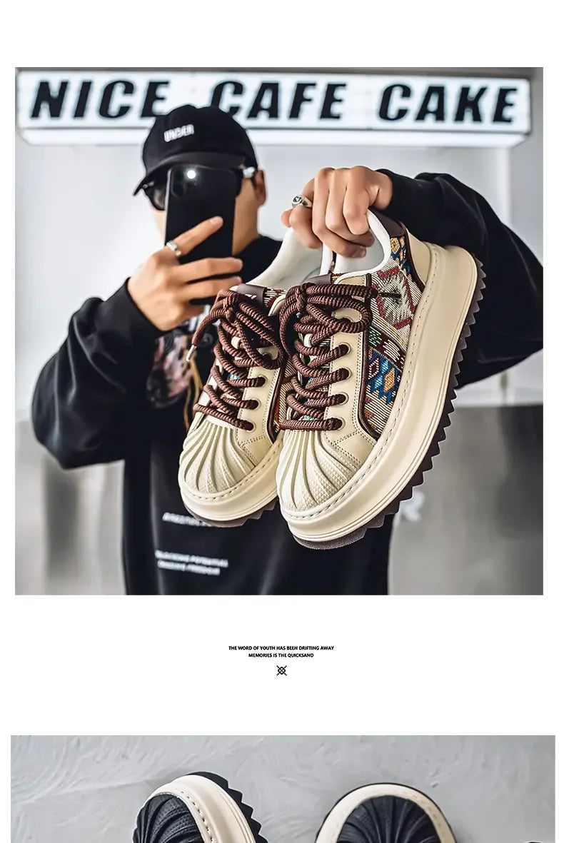 2025 New Men's Shoes American Fashion Shoes Fashion Waterproof Wear-resistant Low-top Board Shoes Daily Wear Street Casual Shoes