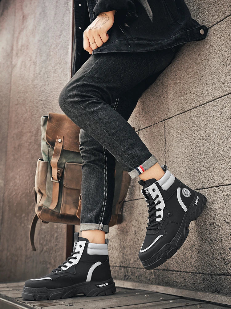 Military Shoes Men's Handmade Boots Men's Boots Dress Men's Safety Shoes Luxury Shoes High Quality Taco Ankle Boots for Men