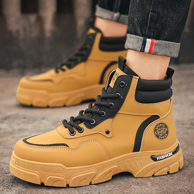 Military Shoes Men's Handmade Boots Men's Boots Dress Men's Safety Shoes Luxury Shoes High Quality Taco Ankle Boots for Men