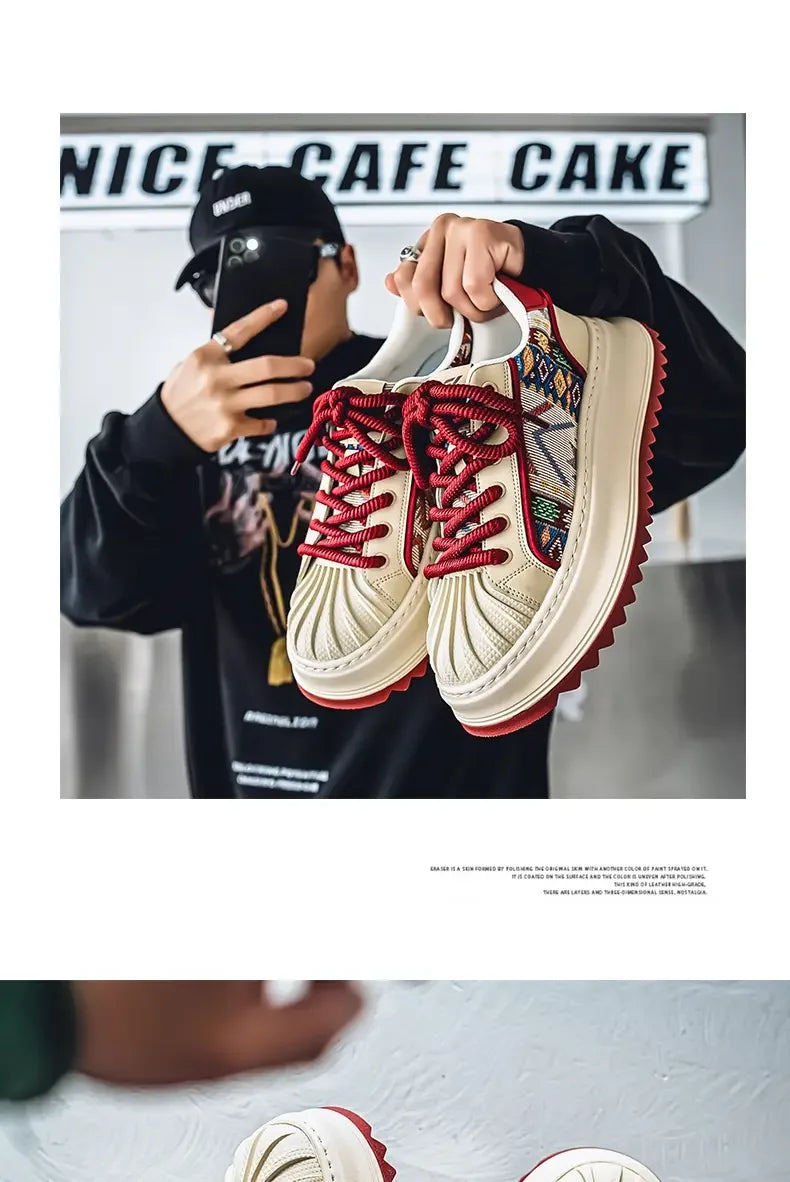 2025 New Men's Shoes American Fashion Shoes Fashion Waterproof Wear-resistant Low-top Board Shoes Daily Wear Street Casual Shoes