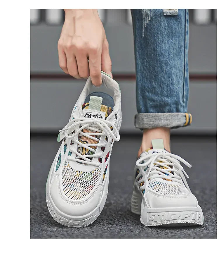 Men's Luxury Running Shoes Breathable Skateboard Shoes Chunky Comfortable Casual Sneakers Summer Tennis Shoes Men's Shoes