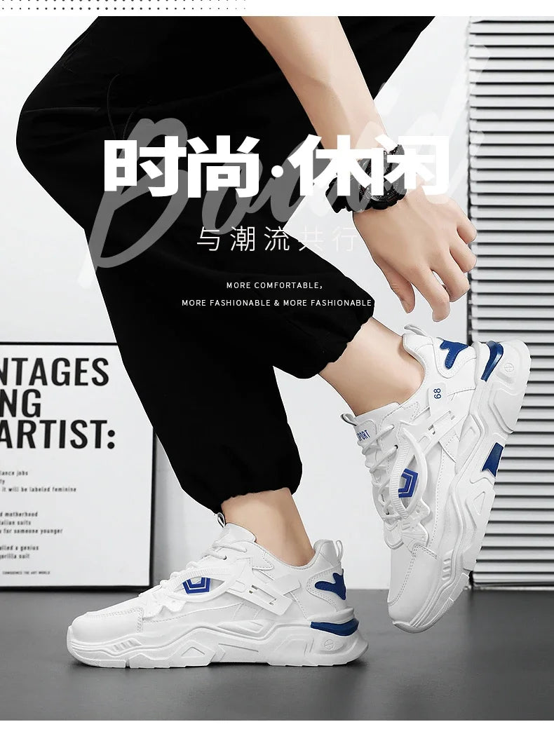 Student height increasing shoes four season new thick sole men's casual sports shoes soft sole comfortable outdoor running shoes