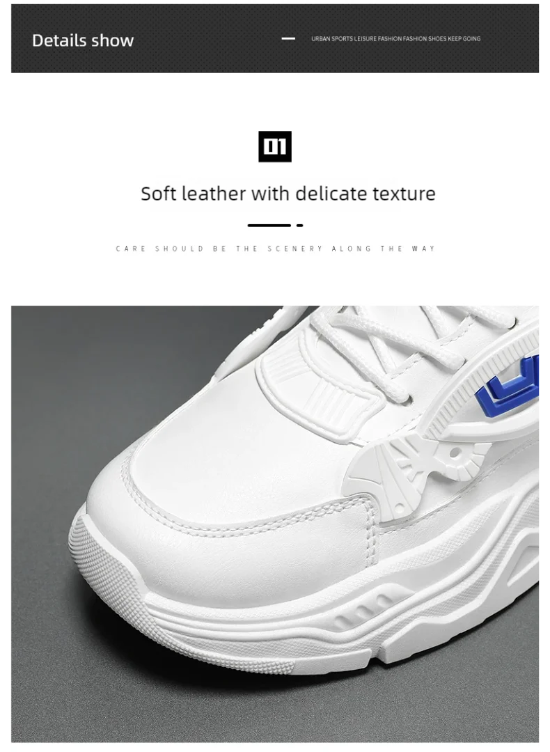 Student height increasing shoes four season thick soled men's casual sports shoes soft soled comfortable outdoor running shoes